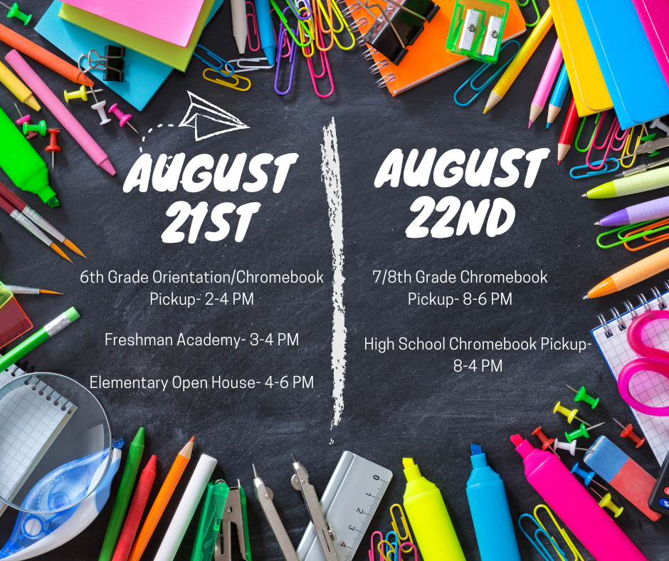 Back to School Date Reminders OABCIG Community School District