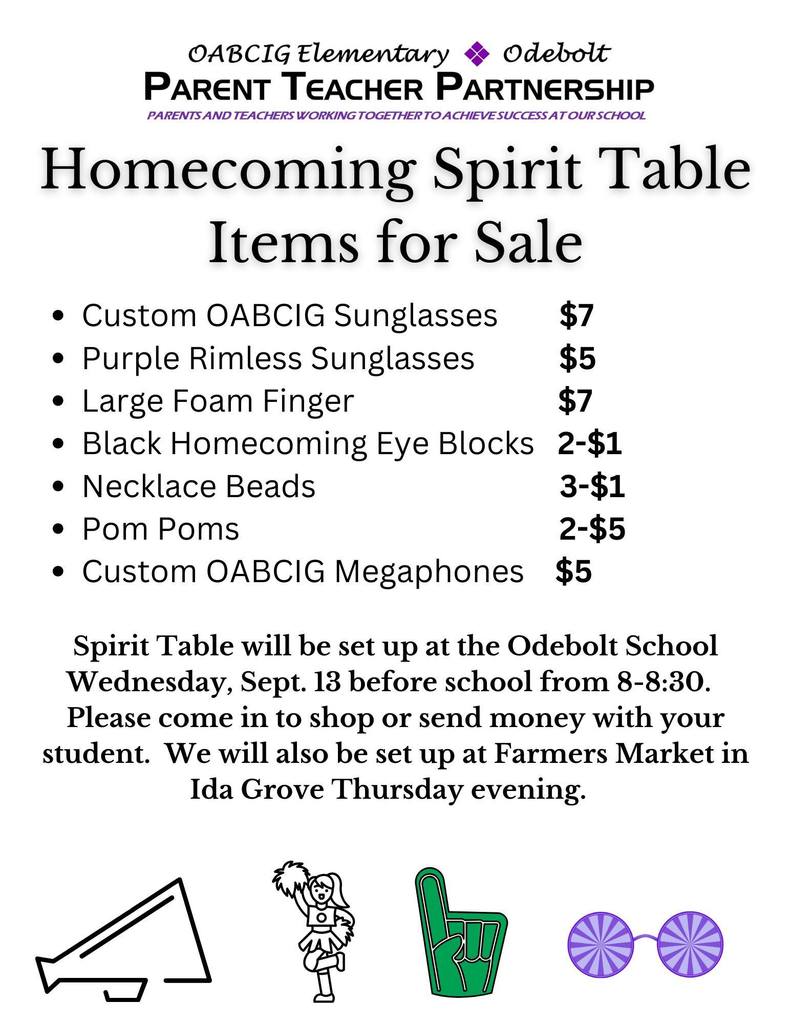 Spirit Table Items